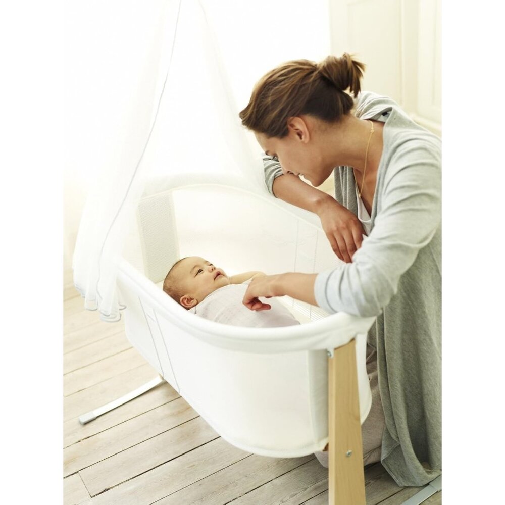 BabyBjorn Fitted Sheet for Cradle, Organic, Cotton, White, 1 Piece NEW NIP - Picture 2 of 5